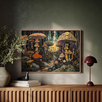 Enchanted Mushroom Forest: Mystical Fantasy Canvas Wall Art