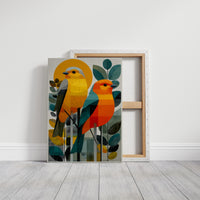 Sunlit Birds Share Garden Secrets