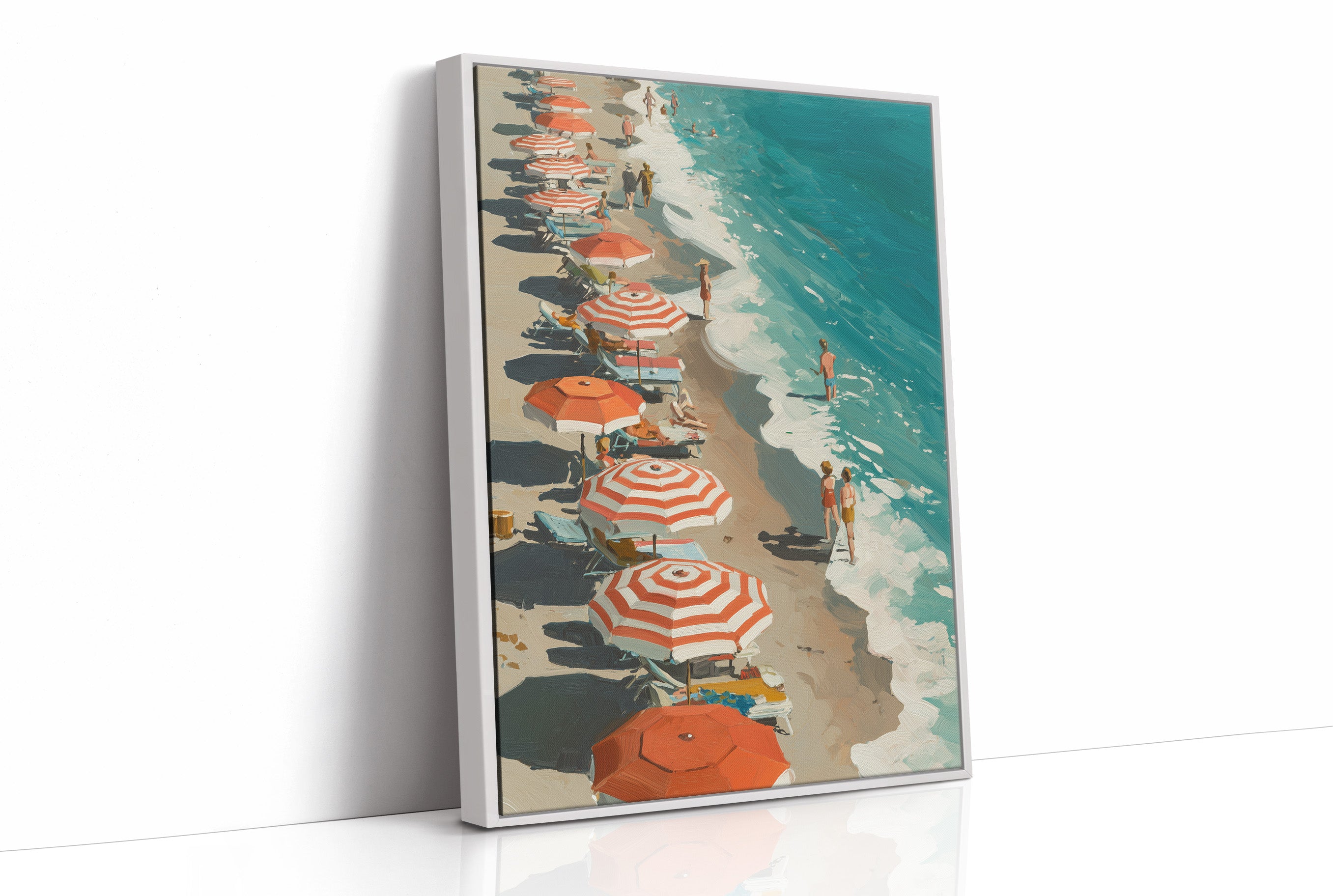 Striped Umbrellas by the Tide