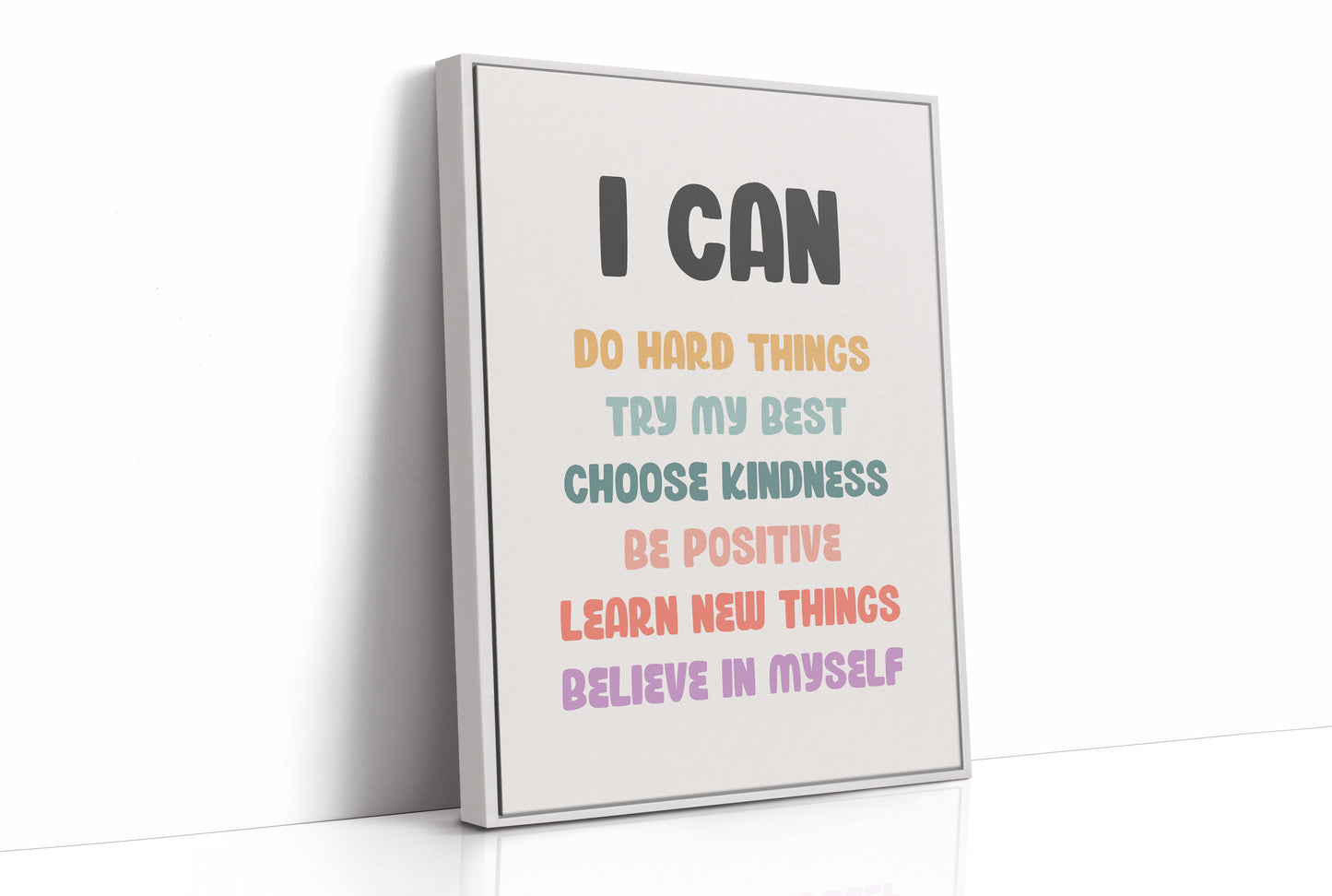 I Can Affirmations Kids Motivation Poster