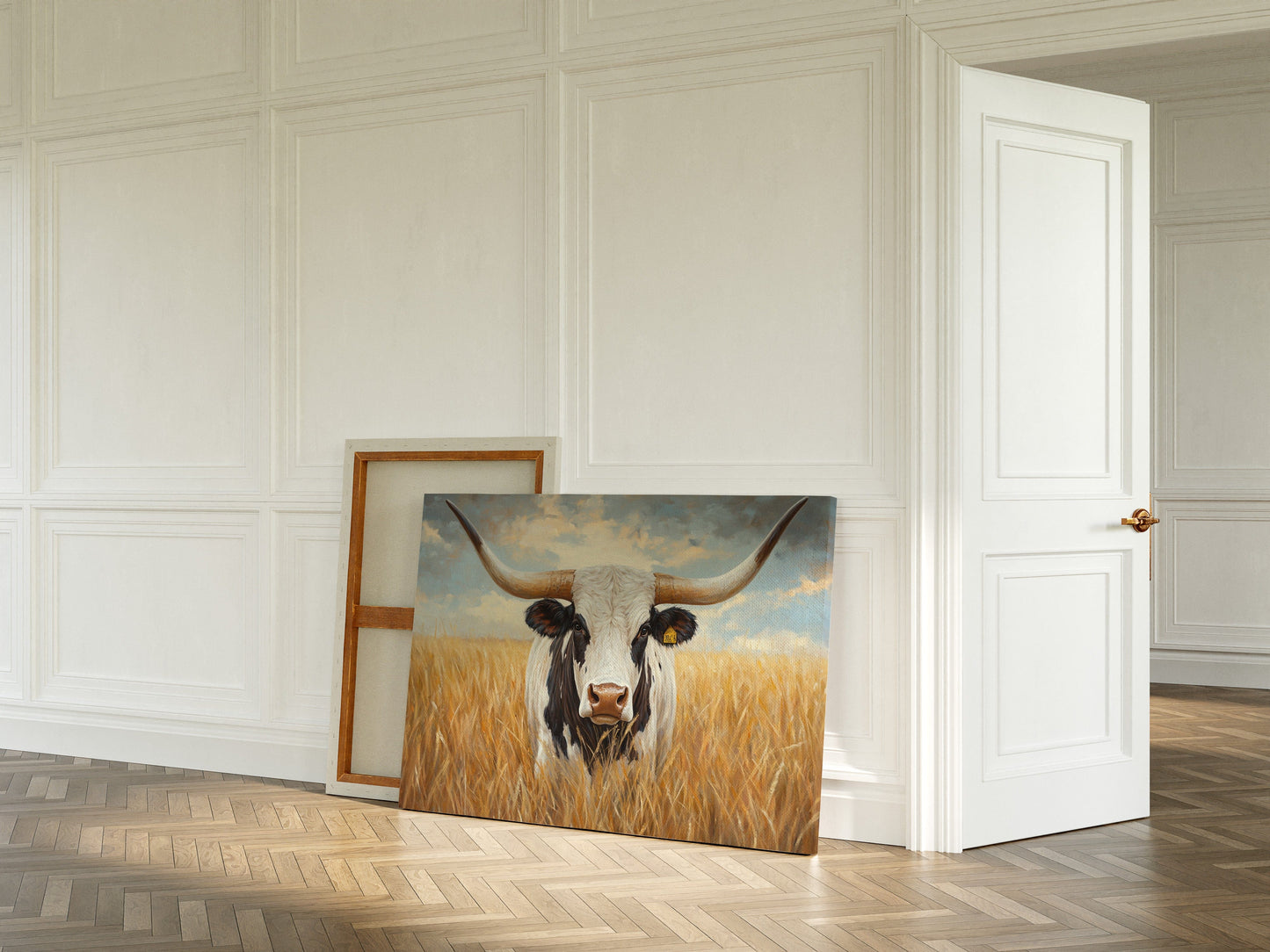 Golden Fields Meet Longhorn's Gaze
