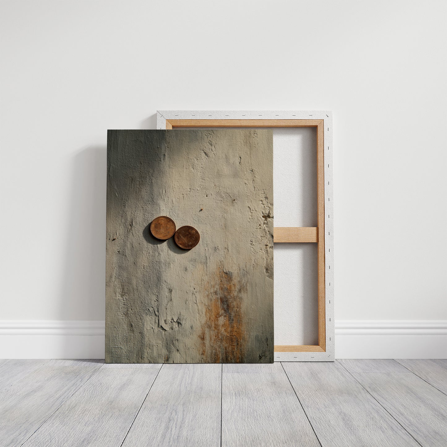 Copper Remnants on Weathered Canvas