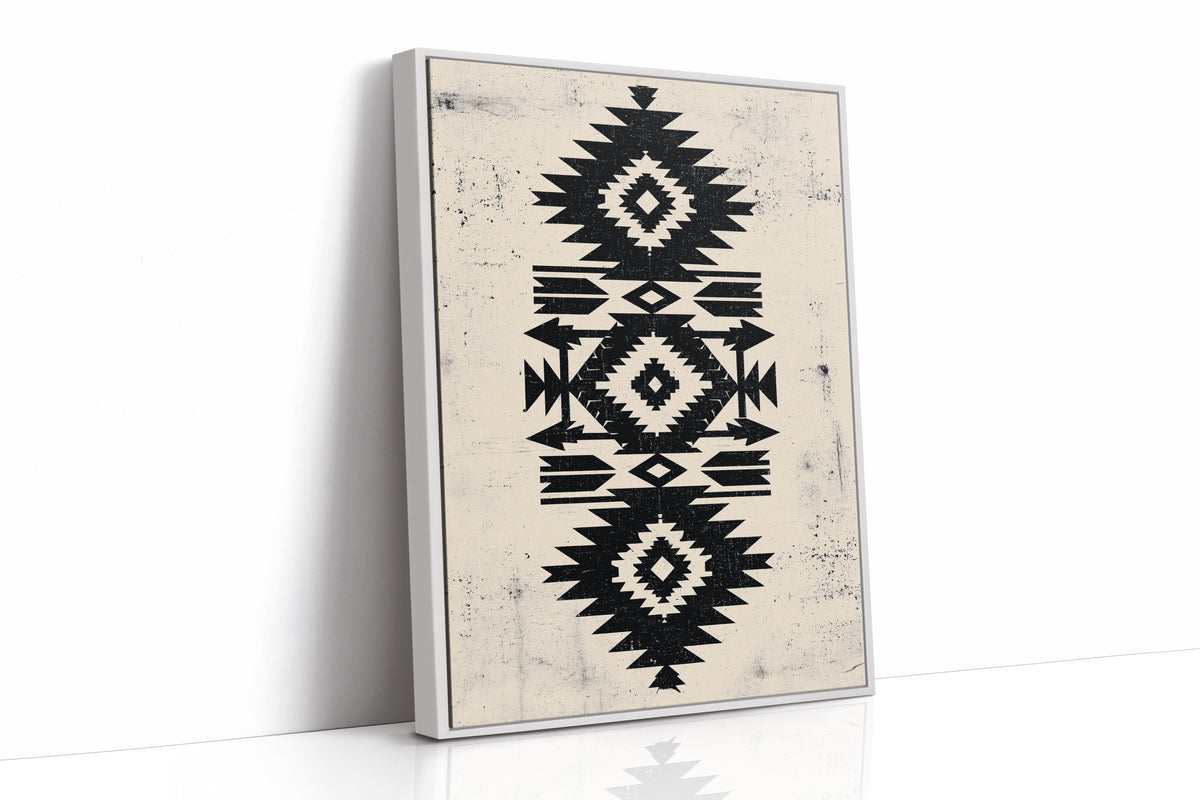 Distressed Black Aztec Arrow Medallion