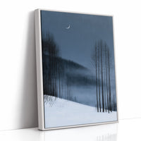 Crescent Moon Over Snowfall