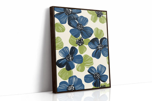 Summer Blossoms Drift In Navy