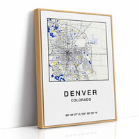 Denver, Mapped in Navy & Gold