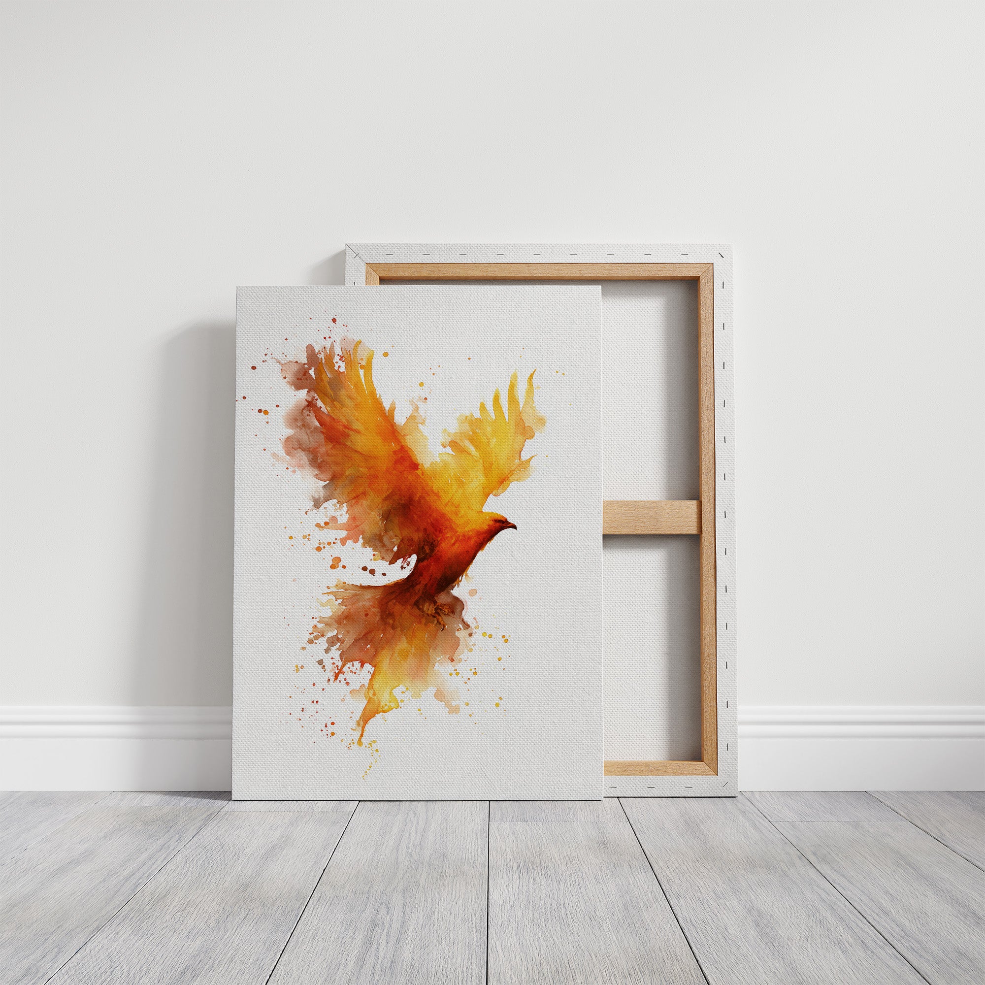 Phoenix Rising From Amber Flames
