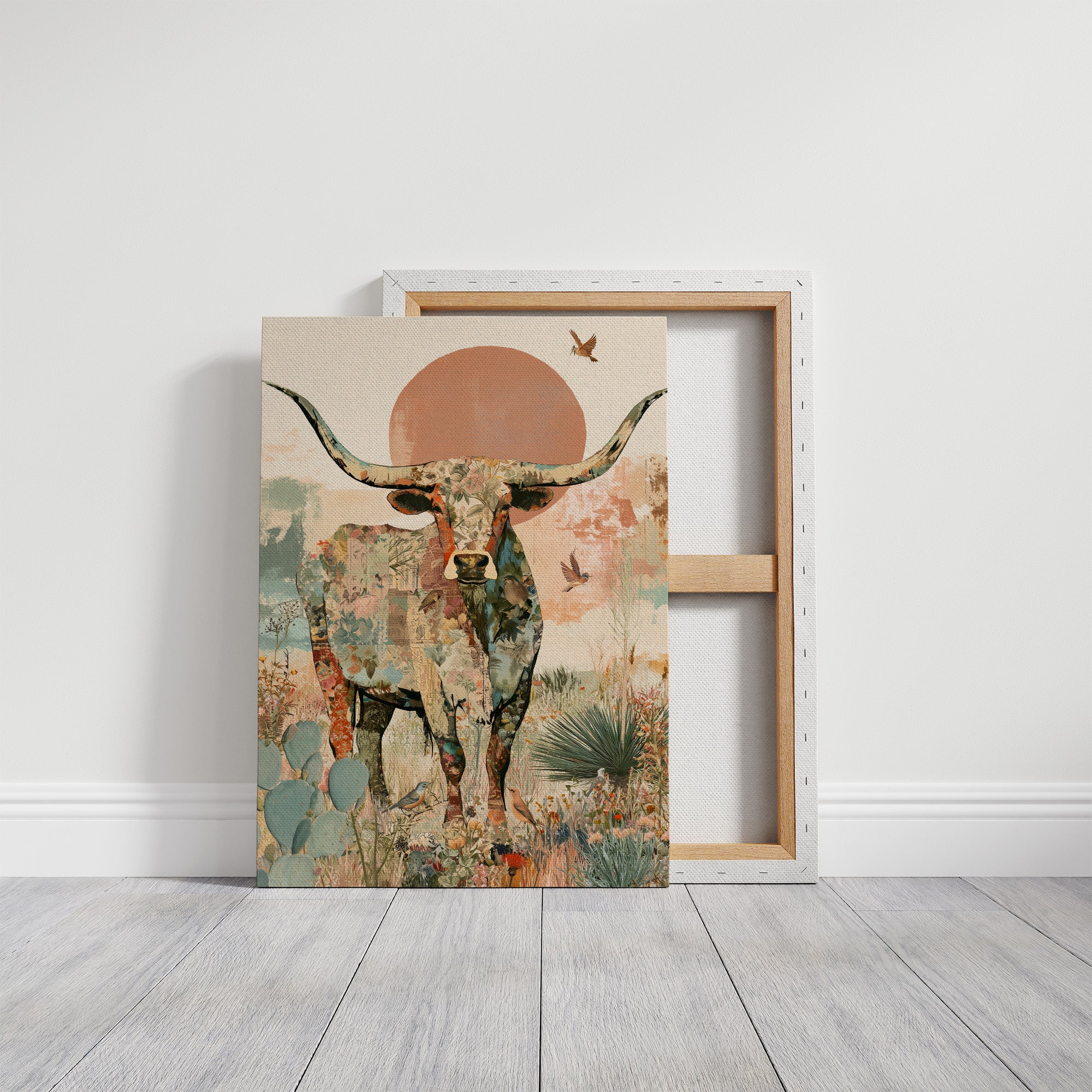 Longhorn Botanical Sunset Collage