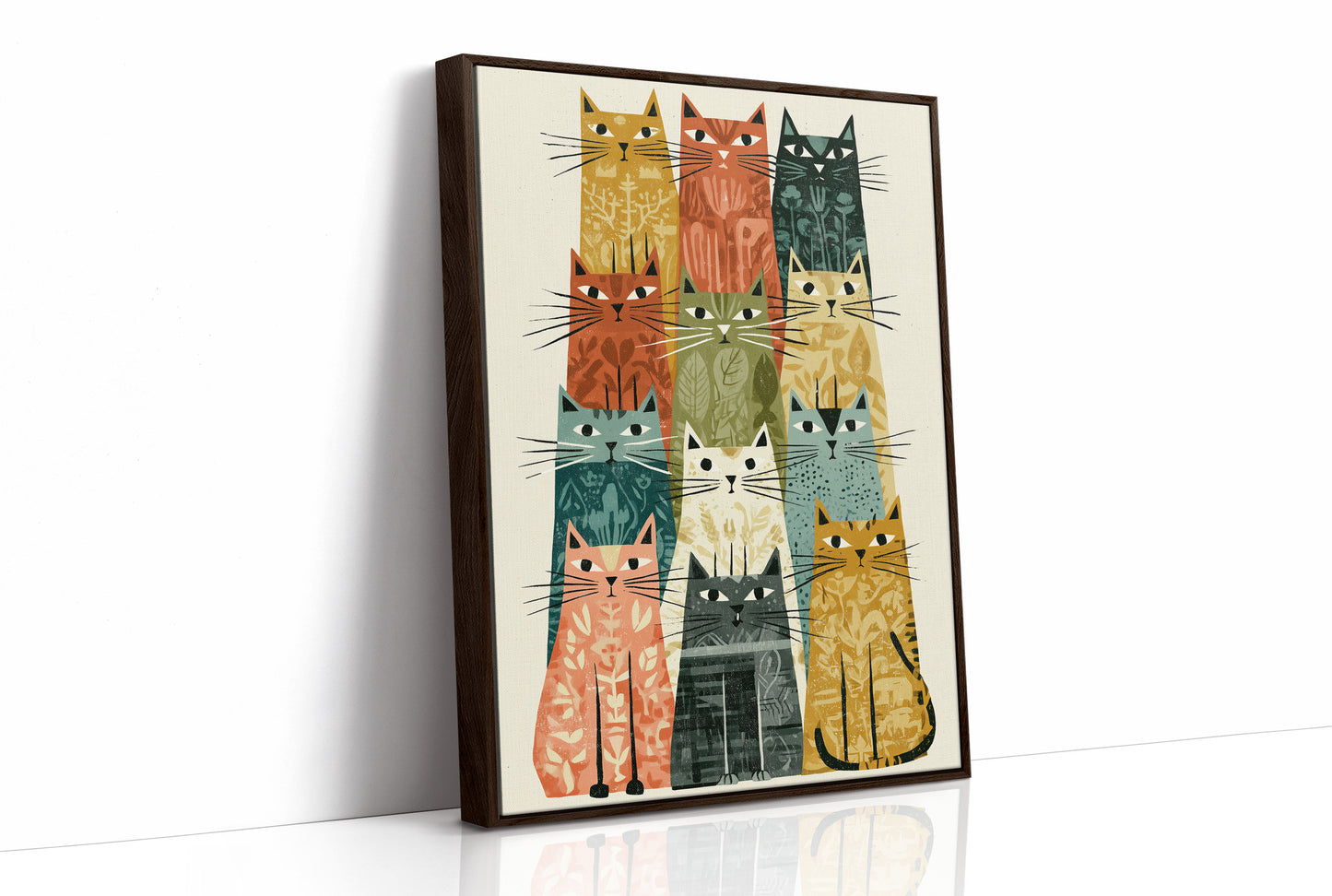 Cat Stack: A Mid-Century Feline Chorus