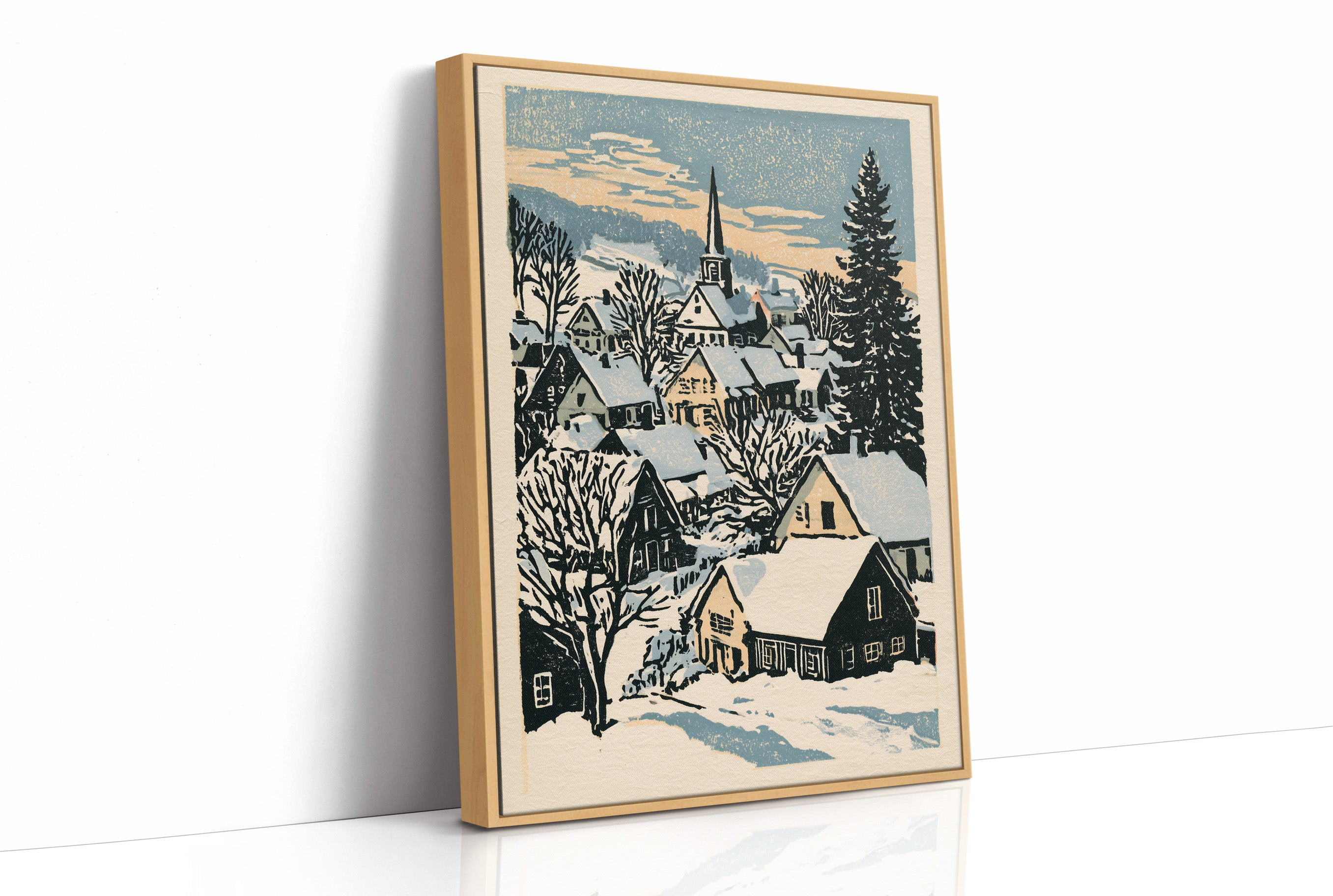Snowbound Village Dusk