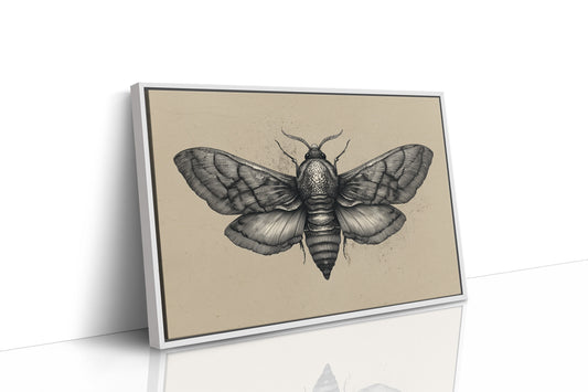 Vintage Moth Among Literary Spines