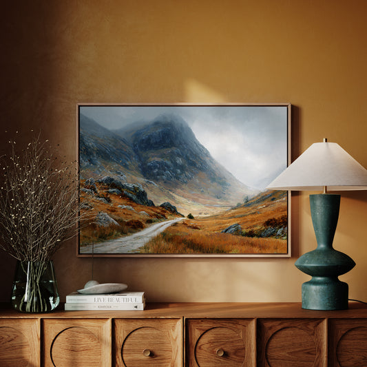 Autumn Path Through Highland Mists