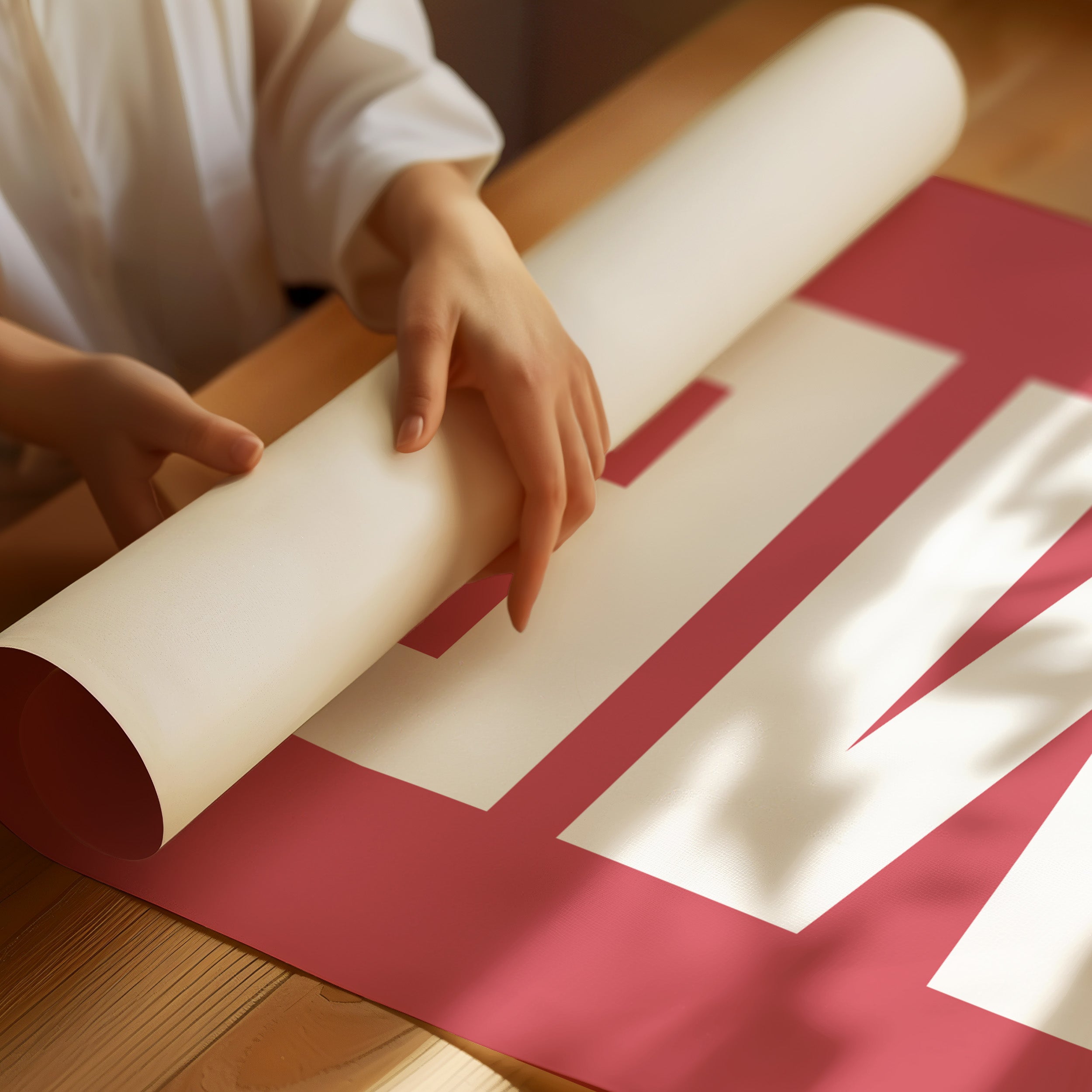 Bold Letters Against Rose Canvas