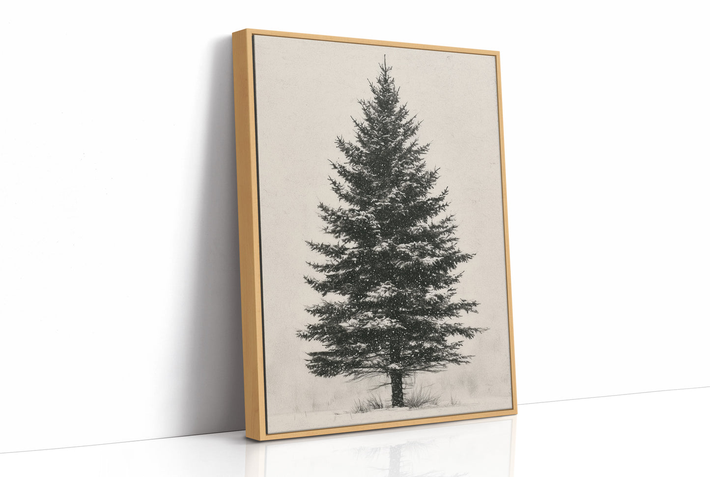 Lone Spruce in Snowfall