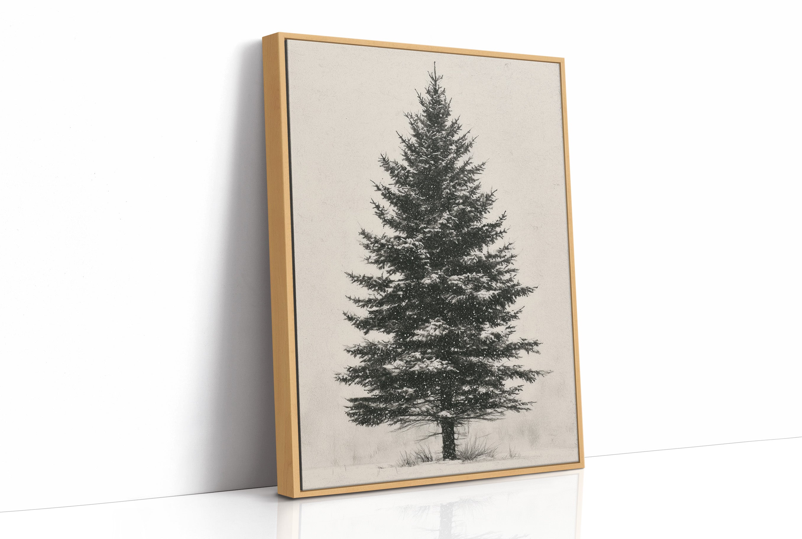 Lone Spruce in Snowfall
