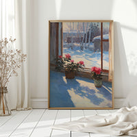 Winter's Embrace Through Tender Blooms