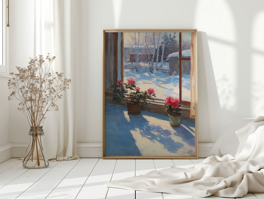 Winter's Embrace Through Tender Blooms