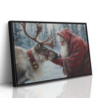 Reindeer Meets Winter's Gentle Friend