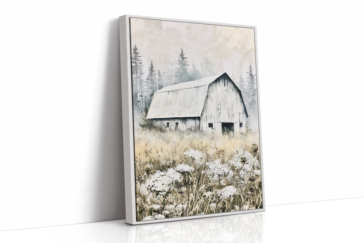 Textured Barn Among the Pines