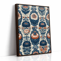 Navy Damask: A Jacobean Floral Repeat