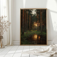 Sunset Embrace Among the Pines