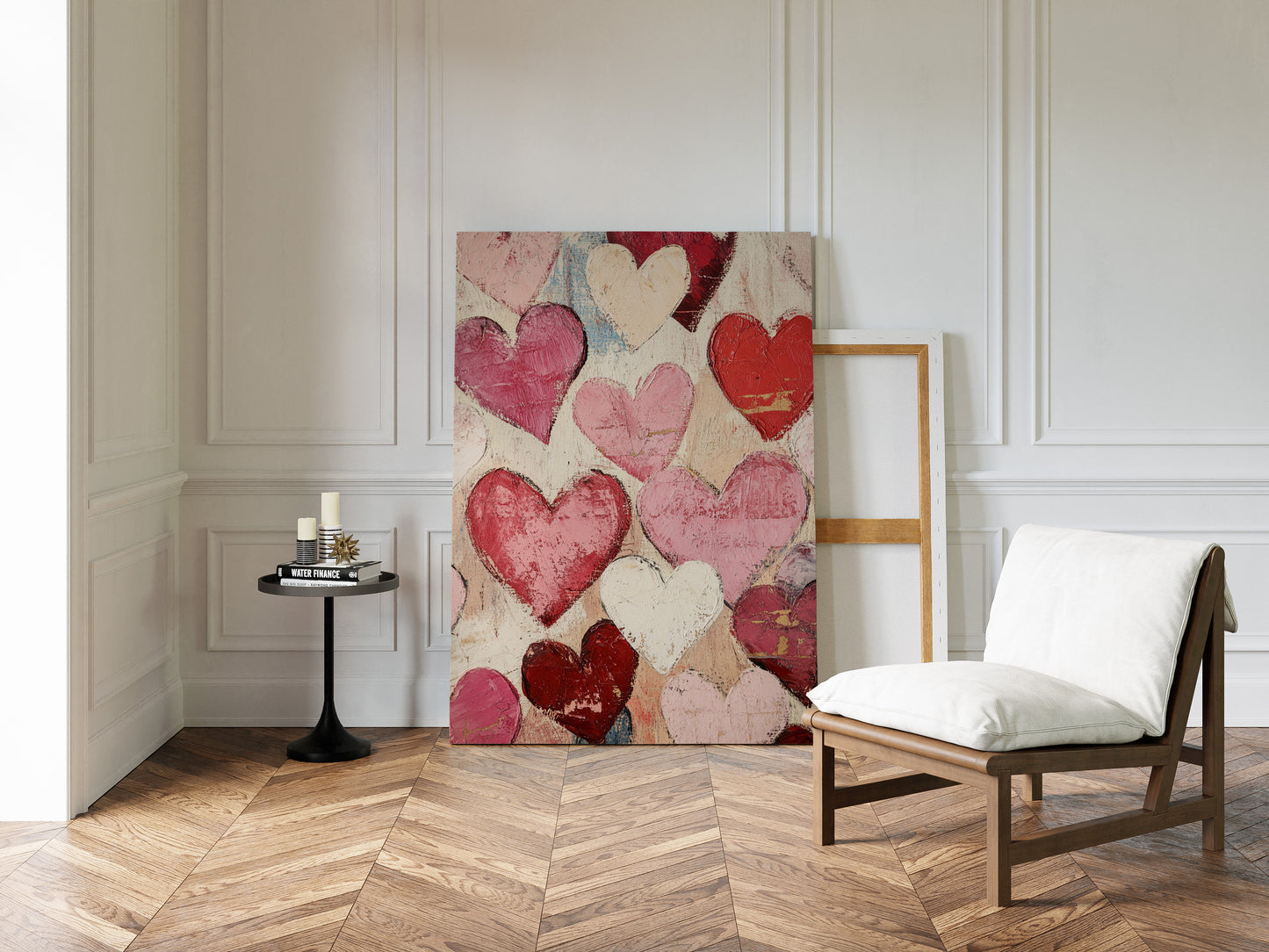 Textured Love – Romantic Heart Wall Art, Abstract Valentine’s Day Decor