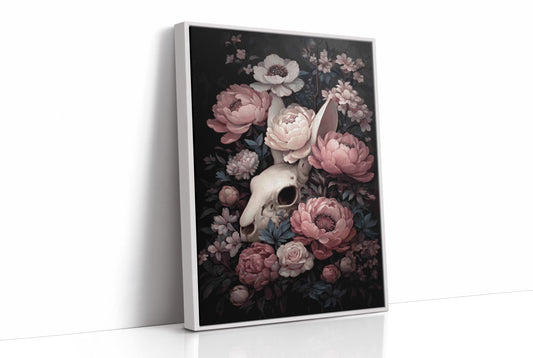 Skull Blossoms Against Velvet Night