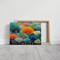 Coral And Turquoise Blooms Glow