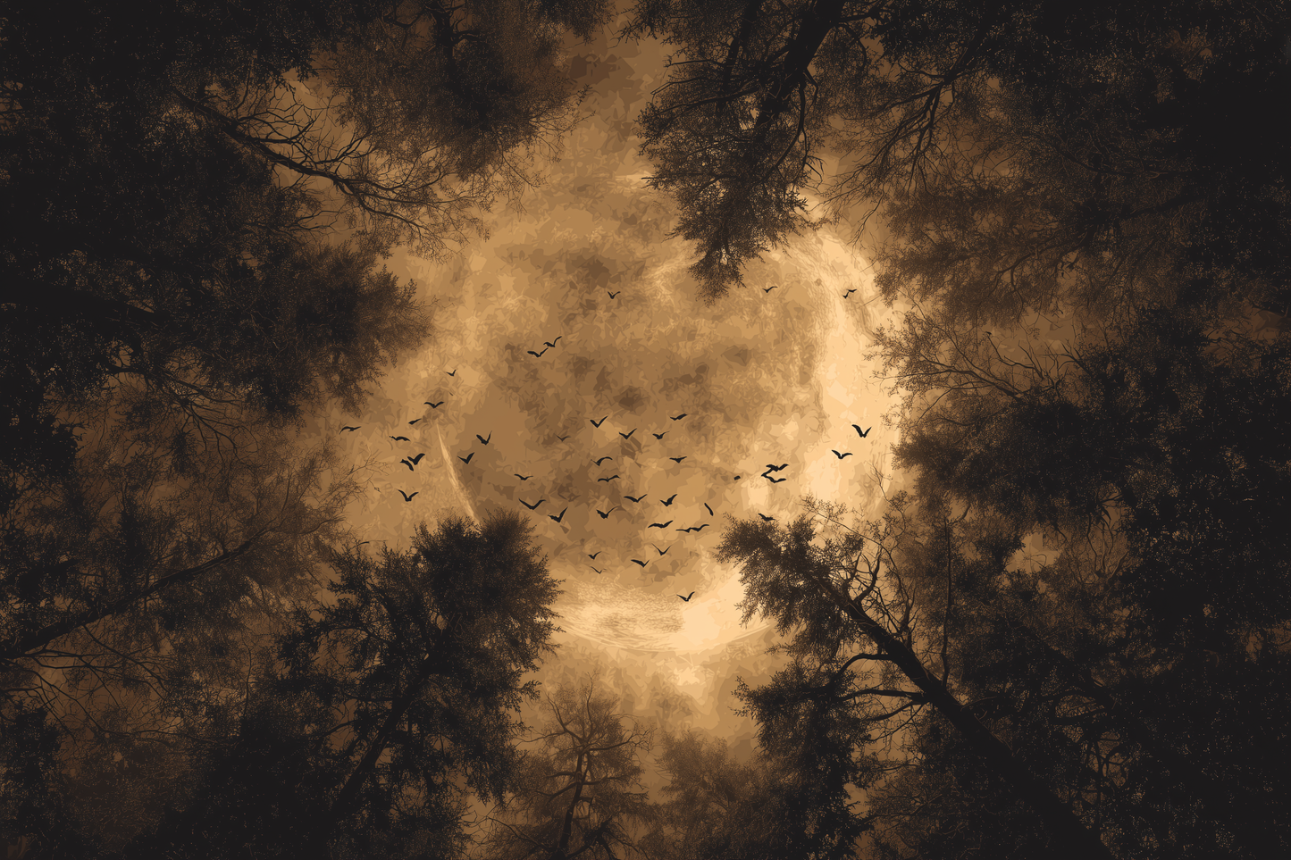 Birds Scatter Through Ancient Canopy
