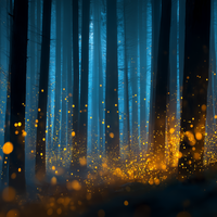 Fireflies Dance Through Midnight Forest