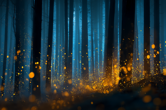 Fireflies Dance Through Midnight Forest