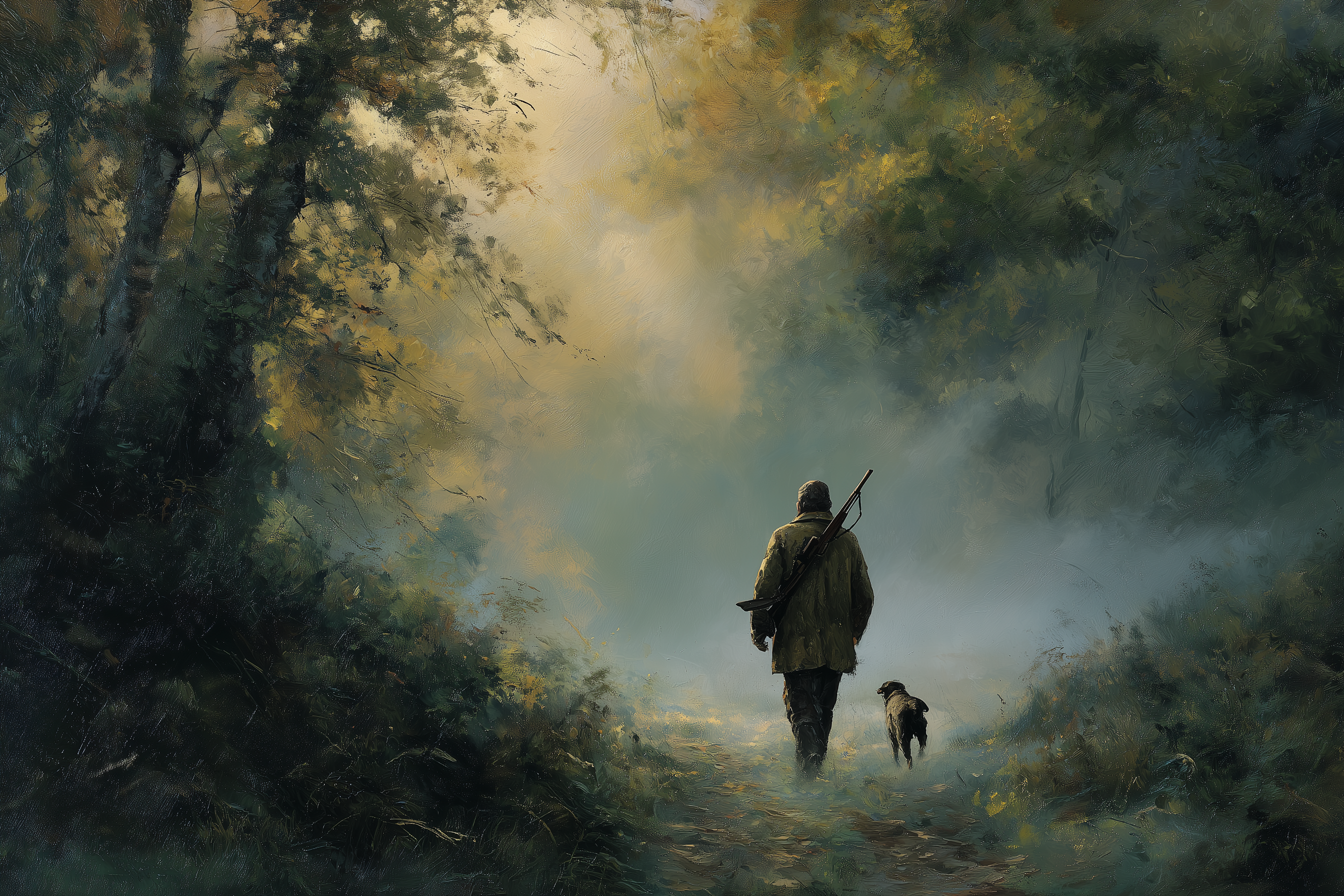 Hunter And Hound Seek Dawn