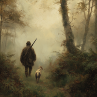 Huntsman's Path Through Misty Woods