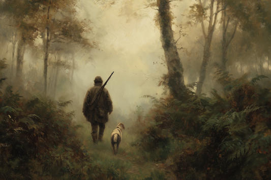 Huntsman's Path Through Misty Woods