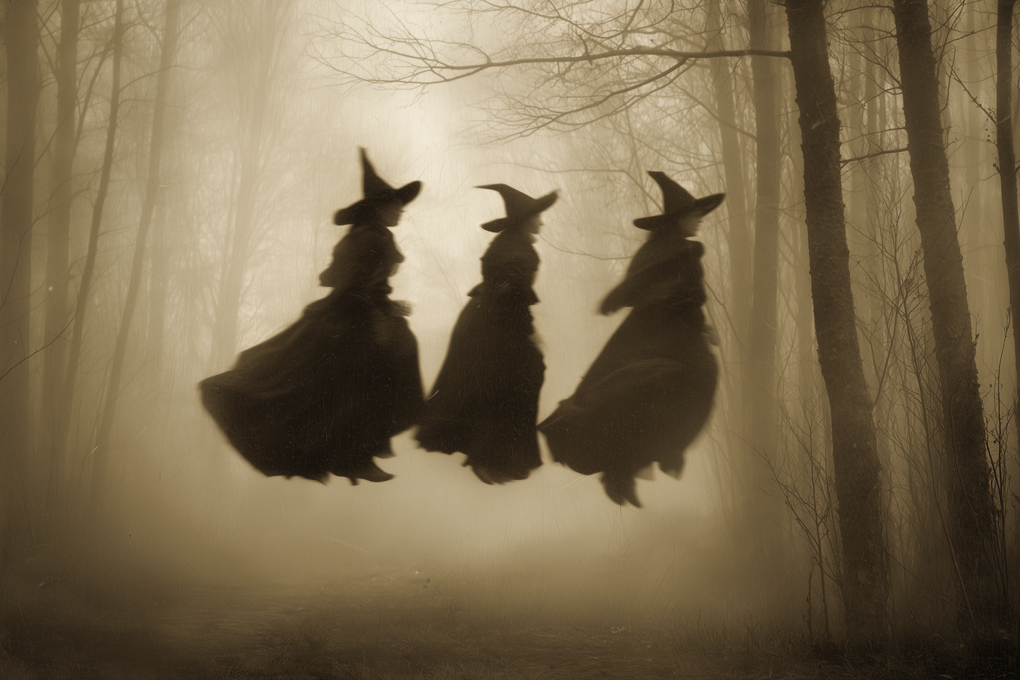 Witches Gather In Misty Woods