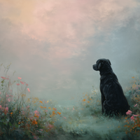 Faithful Companion In Misty Meadow