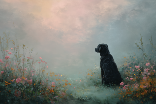 Faithful Companion In Misty Meadow