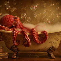 Octopus Takes A Vintage Bath