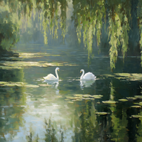 Swans Drift Through Literary Reflections