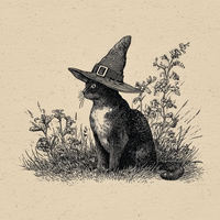 Feline Sorcery Among Meadow Herbs