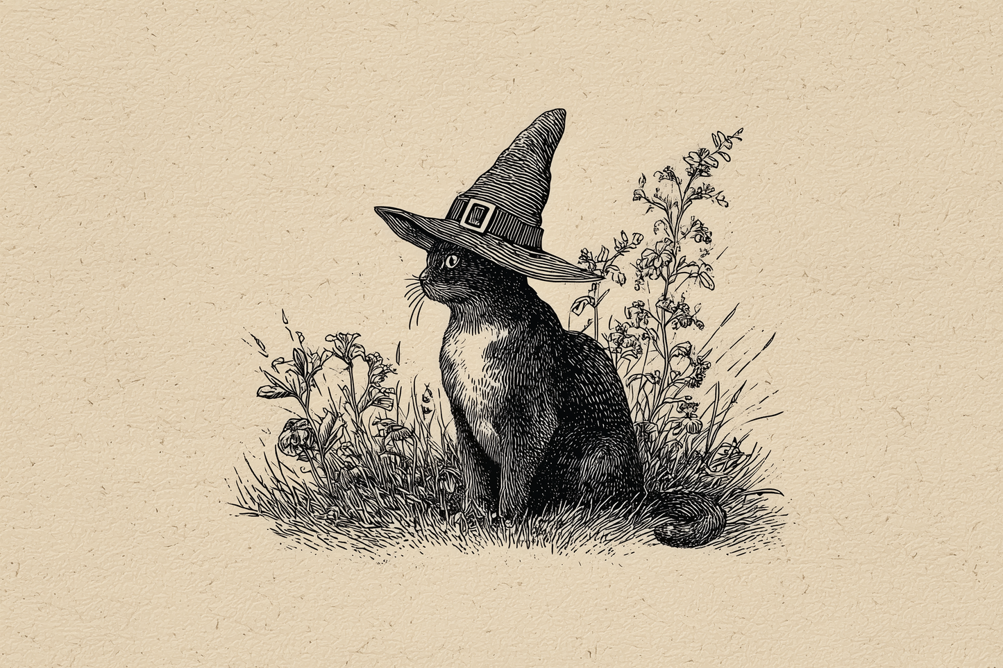 Feline Sorcery Among Meadow Herbs