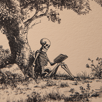 Eternal Reader Under Oak Boughs