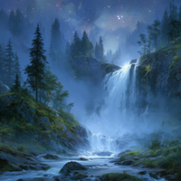 Cascading Secrets Of Midnight Forest