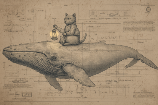 Cat Sailor Charts Ocean Dreams