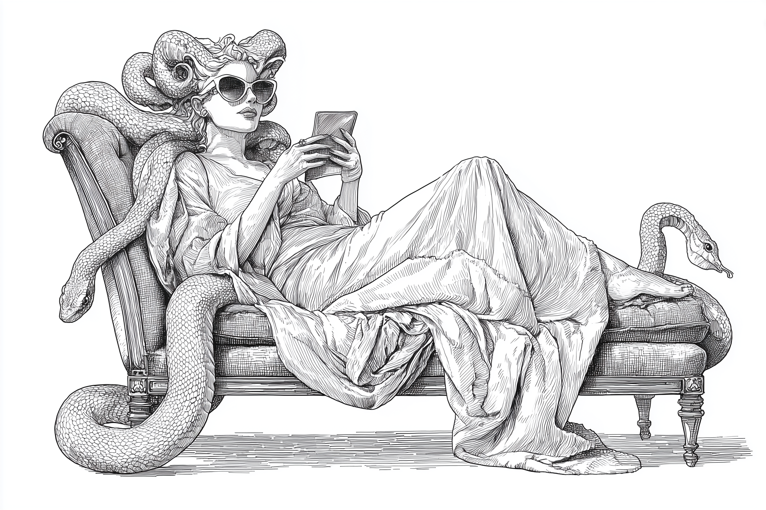 Modern Medusa's Digital Repose