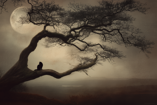 Ancient Oak Meets Moonlit Solitude