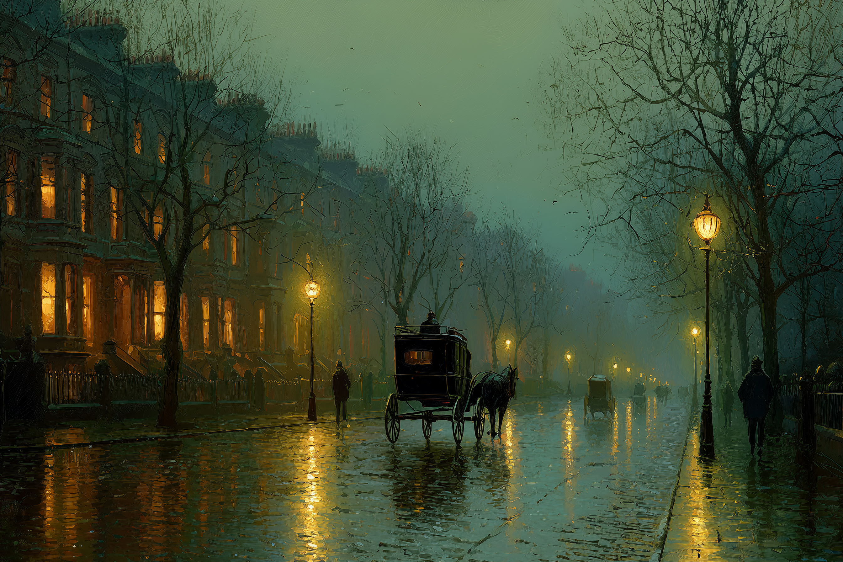 Foggy Streets Await Midnight Carriage