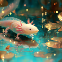 Pale Wanderer Among Turquoise Depths