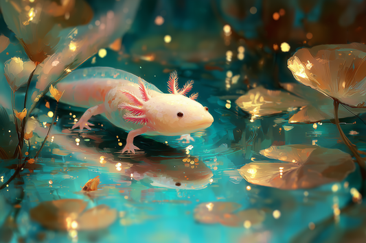 Pale Wanderer Among Turquoise Depths