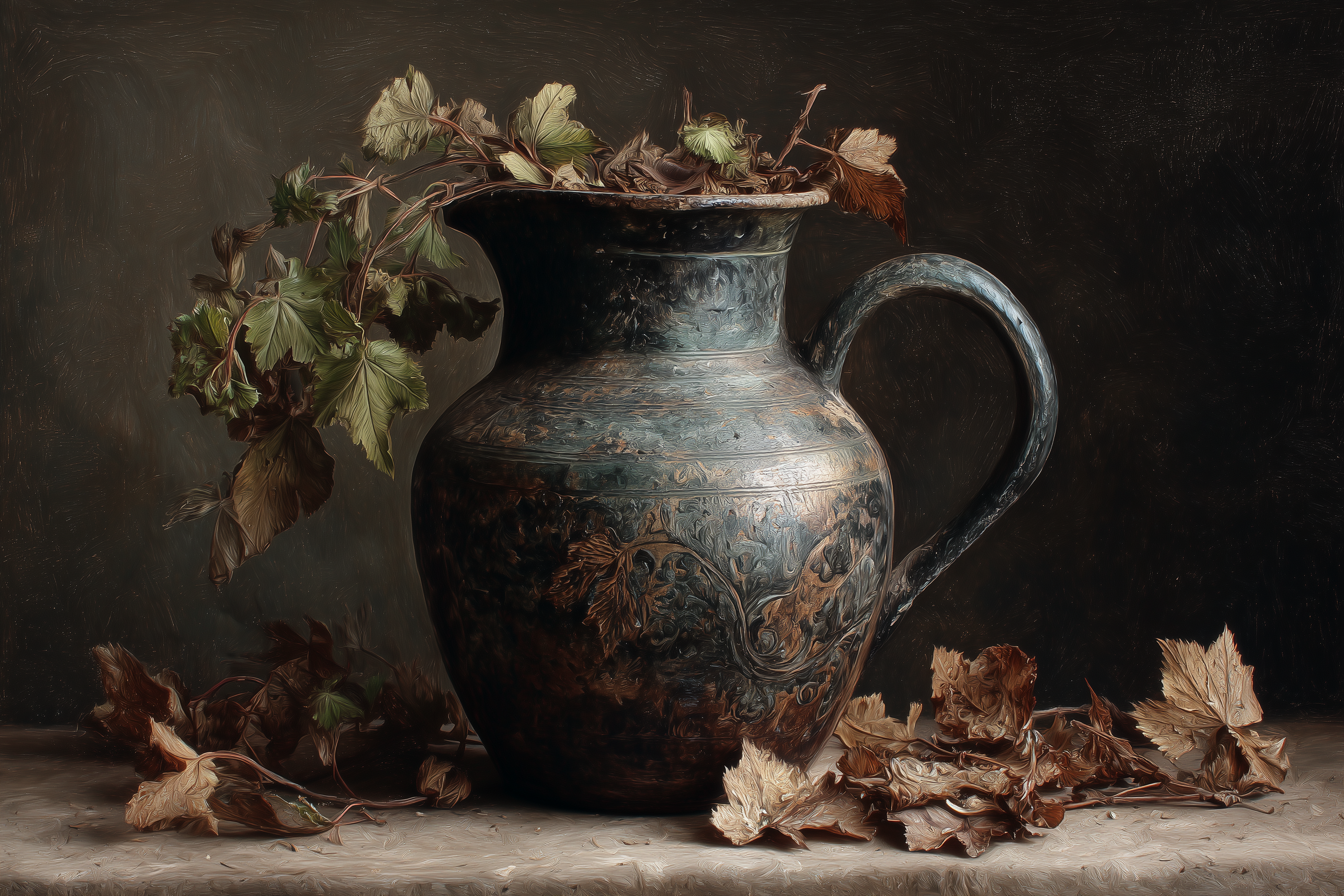 Autumn Leaves Meet Ancient Vessel